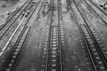 Blac and white railroad 