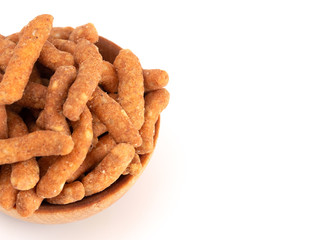 Cheese Sesame Sticks on a White Background
