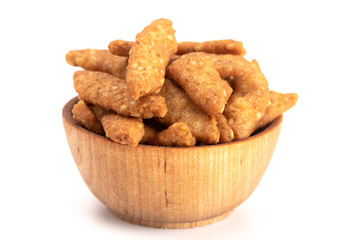 Tasty Sesame Sticks on a White Background
