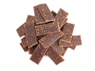Beef Jerky for Dogs on a White Background