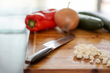 Fresh vegetables on a cutting board