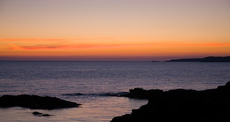Sunset over the sea in Anglesey 