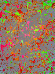 Green, pink, orange, red and grey abstract background