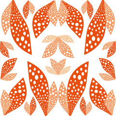large orange leaves bright pattern symmetrical background