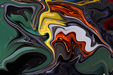 Yellow, green, white colors on the photo.