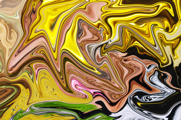 Obraz premium Abstract texture of golden color with sharp corners and various color shades randomly scattered without proportion.