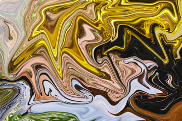 Abstract texture of golden color with sharp corners and various color shades randomly scattered without proportion.