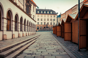 Fototapeta premium The City of Olomouc in the Czech Republic is preparing for the Christmas markets