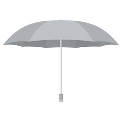 Silver umbrella. Isolated on white. Vector illustration.