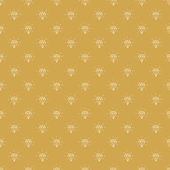 Diamond seamless pattern vector illustration. Hand drawn sketched doodle diamond symbols background