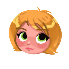 Blonde hair girl,girl cartoon.