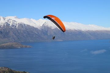 Paragliding above the mountains