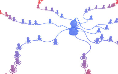 Connection System Hub Person Blue