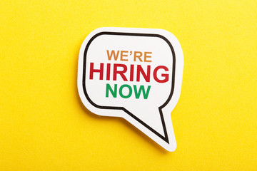 We Are Hiring Speech Bubble Isolated On Yellow
