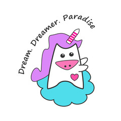 Sweet dreaming unicorn kawaii