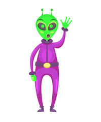 alien raising hand