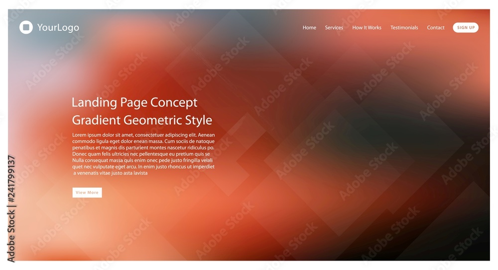 Wall mural Abstract colored gradient mesh background of web header for website and landing page template