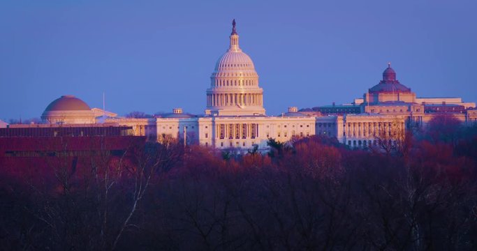 US Capitol Building US Capital Washington DC Golden Hour Winter