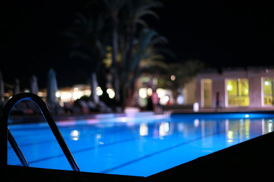 A luxury night next to pool by night
