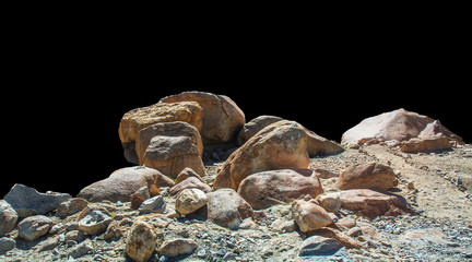 rock isolated on black background
