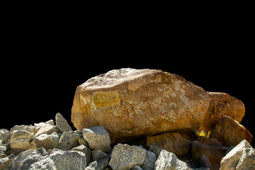 rock isolated on black background
