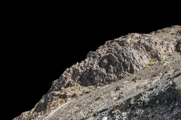 rock isolated on black background