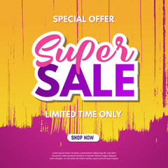 Super Sale Banner Template. Sale Banner Design. Abstract Sale Banner.
