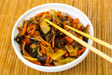 Asian street food. Mix vegetables