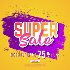 Super Sale Banner Template. Sale Banner Design. Abstract Sale Banner.