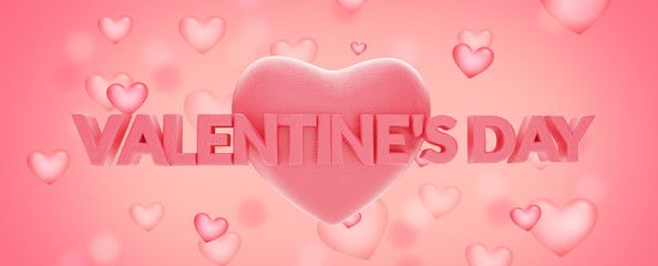 Valentine's Day symbol modern creative background 3d-illustration