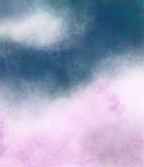 Storm at Sunset clouds dramatic abstract in pink and grey