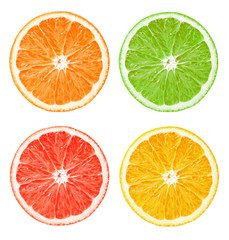 Obraz premium composition of citrus slices on an isolated white background