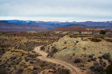 Fototapeta na wymiar Scenic off-road trail in Southern Utah desert (horizontal)