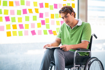 Young student in wheelchair with many conflicting priorities 