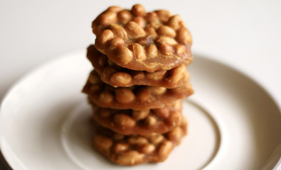 Ampyang. Peanuts in palm sugar. Traditional snack from Central Java, Indonesia.