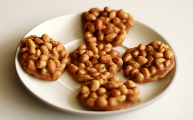 Ampyang. Peanuts in palm sugar. Traditional snack from Central Java, Indonesia.