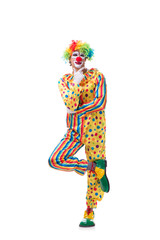 Obraz na płótnie Canvas Funny clown isolated on white background