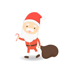 Cute Santa claus on white background. Cartoon Santa claus.