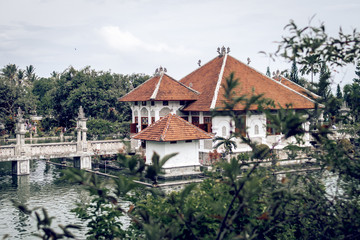 Fototapeta na wymiar View of Taman Ujung water palace on Bali island, Indonesia.