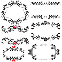 Hand drawn sketched line border wedding art vector illustration