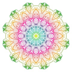 Rainbow color mandala. Decorative ethnic prnament. Vector illustration