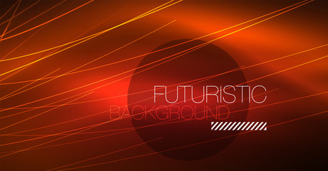 Neon glowing magic background, neon banner, night sky wallpaper. Magic light effect. Christmas abstract pattern.