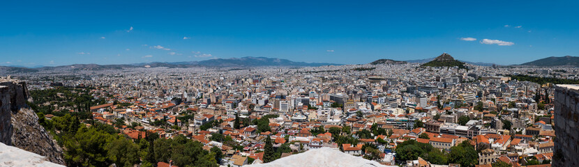 Fototapeta na wymiar Athens, Greece to the north. Panorama taken from the Acropolis.
