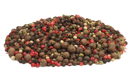 A mixture of peppers , isolated on white