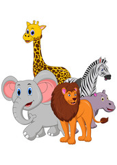 Safari animal cartoon isolated on white background