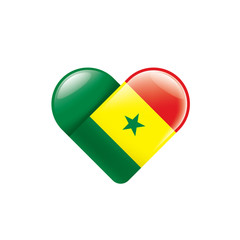 Senegal flag, vector illustration on a white background