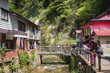 Hot springs at Ginzan Onsen in Japan