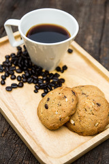 chocolate cashew nut Cookie with coffee
