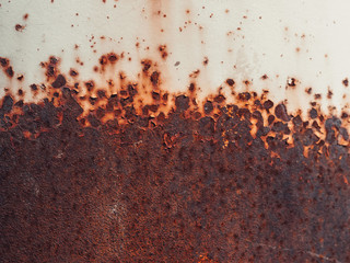 texture of rusty old metal with corrosion and exfoliating paint