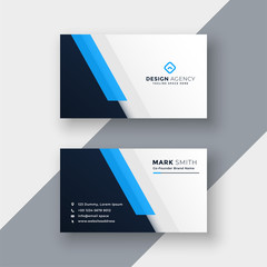 minimal blue business card design template